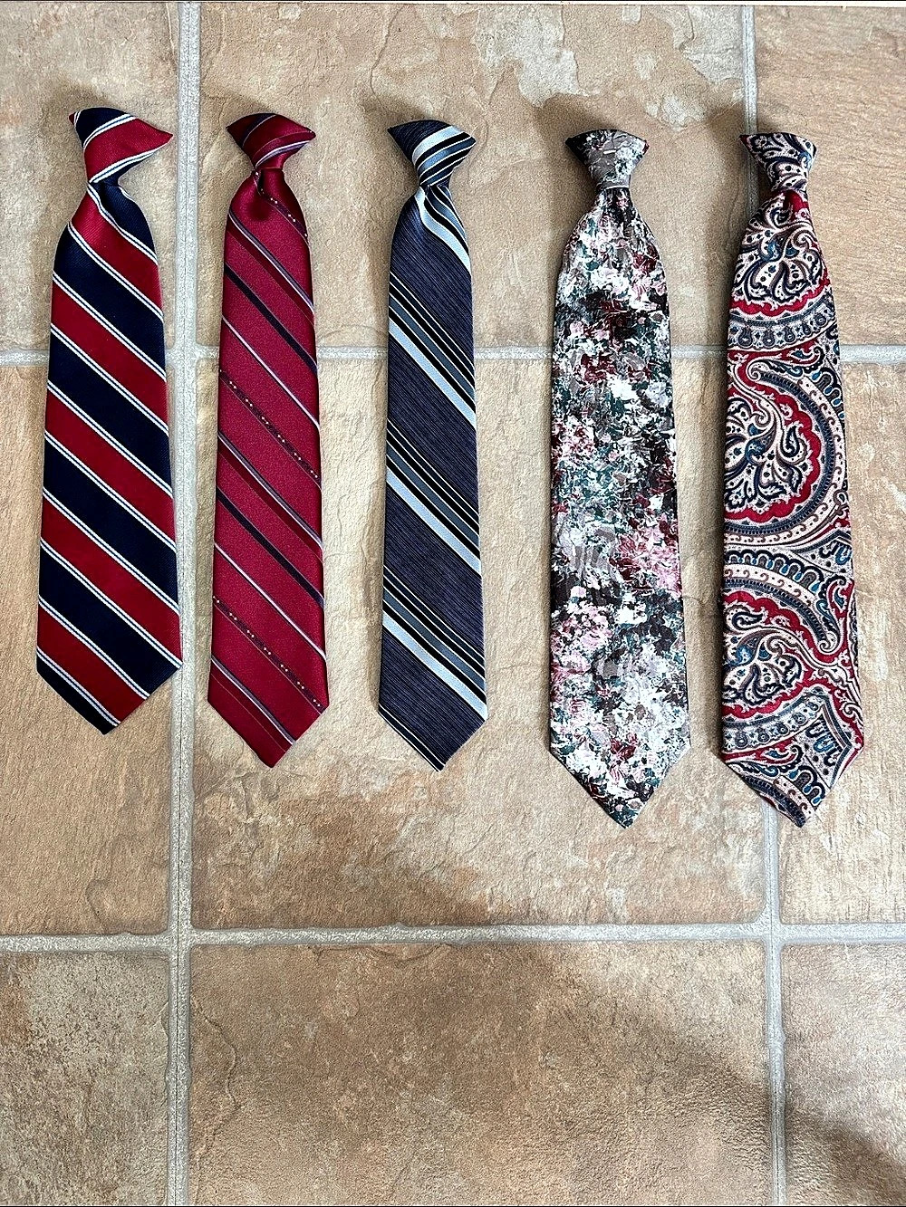 JCPenney Ketch Thompson's and Hanover Snapper Clip-On Necktie Set of 5 Ties